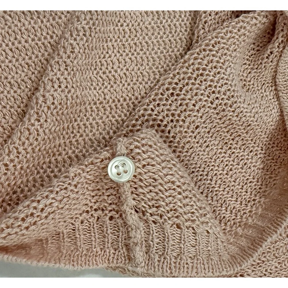 Vintage J.Crew Outfitters Open Knit Polo Sweater S Oarsman Tag Crop Breezy Linen